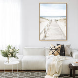 Shop Beach Bridge Photo Canvas Print a coastal themed photography framed stretched canvas print from The Print Emporium wall artwork collection - Buy Australian made prints for the home and your interior decor space, TPE-1187-CA-35X46-NF