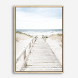 Shop Beach Bridge Photo Canvas Print a coastal themed photography framed stretched canvas print from The Print Emporium wall artwork collection - Buy Australian made prints for the home and your interior decor space, TPE-1187-CA-35X46-NF