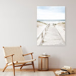 Shop Beach Bridge Photo Canvas Print a coastal themed photography framed stretched canvas print from The Print Emporium wall artwork collection - Buy Australian made prints for the home and your interior decor space, TPE-1187-CA-35X46-NF