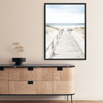 Shop Beach Bridge Photo Canvas Print a coastal themed photography framed stretched canvas print from The Print Emporium wall artwork collection - Buy Australian made prints for the home and your interior decor space, TPE-1187-CA-35X46-NF