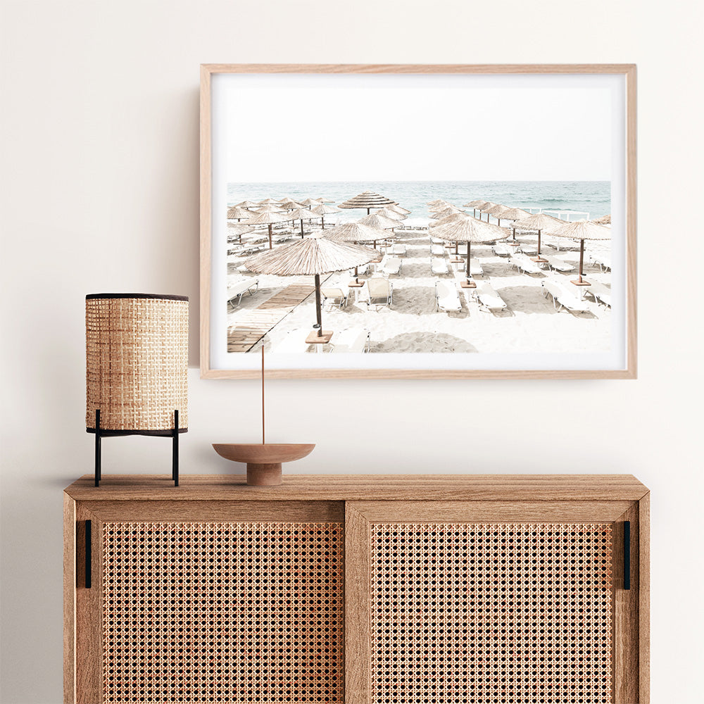 Shop Beach Parasols Photo Art Print a coastal themed photography wall art print from The Print Emporium wall artwork collection - Buy Australian made fine art poster and framed prints for the home and your interior decor, TPE-1229-AP
