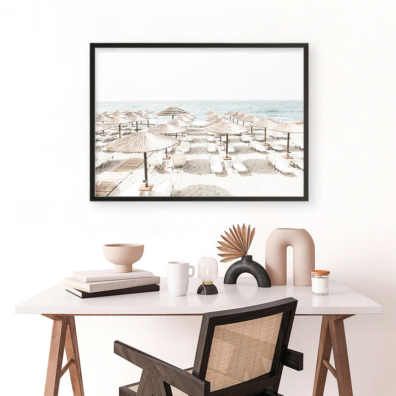 Shop Beach Parasols Photo Art Print a coastal themed photography wall art print from The Print Emporium wall artwork collection - Buy Australian made fine art poster and framed prints for the home and your interior decor, TPE-1229-AP