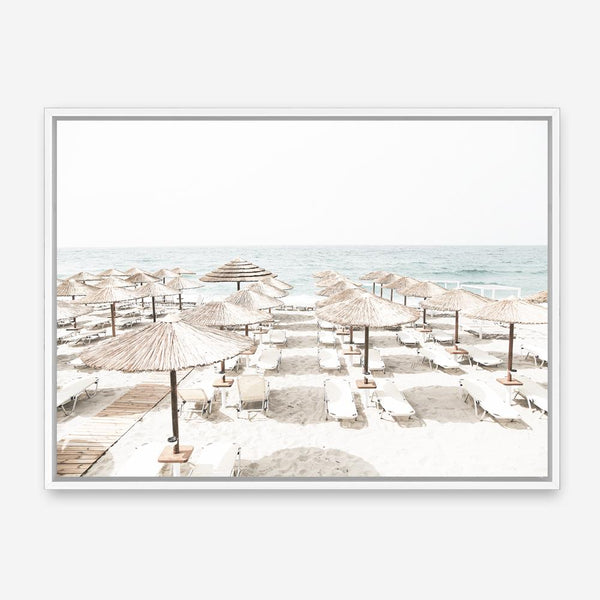 Shop Beach Parasols Photo Canvas Print a coastal themed photography framed stretched canvas print from The Print Emporium wall artwork collection - Buy Australian made prints for the home and your interior decor space, TPE-1229-CA-35X46-NF