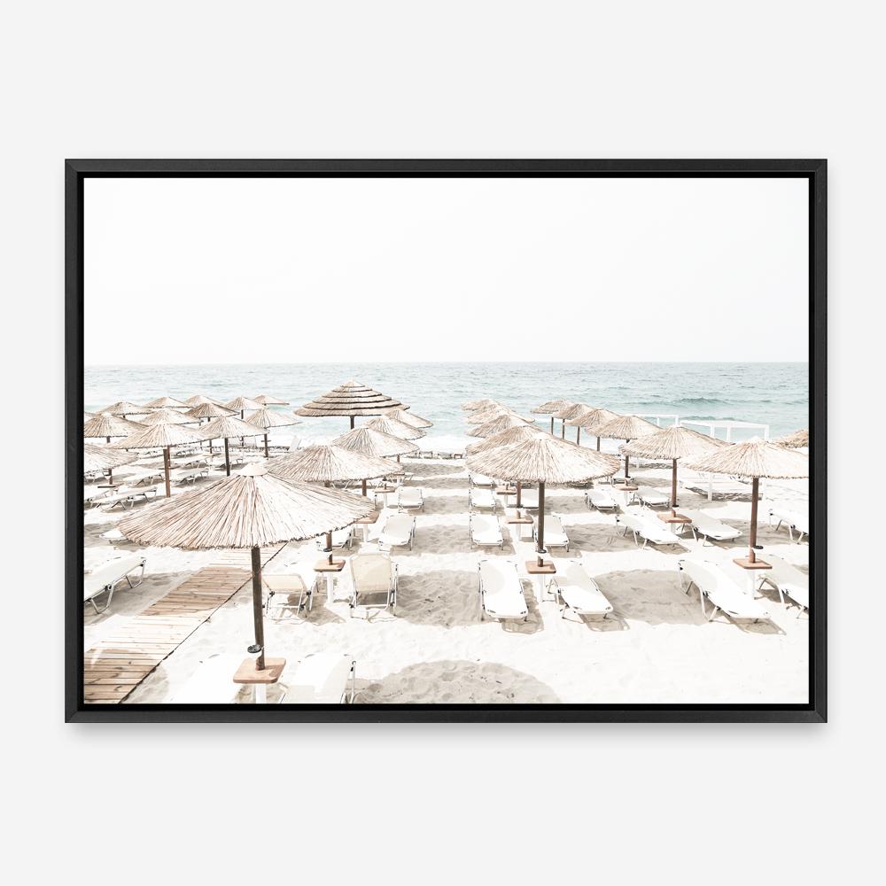 Shop Beach Parasols Photo Canvas Print a coastal themed photography framed stretched canvas print from The Print Emporium wall artwork collection - Buy Australian made prints for the home and your interior decor space, TPE-1229-CA-35X46-NF
