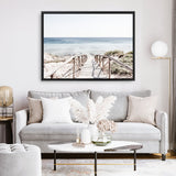 Shop Beach Path I Photo Canvas Print a coastal themed photography framed stretched canvas print from The Print Emporium wall artwork collection - Buy Australian made prints for the home and your interior decor space, TPE-1243-CA-35X46-NF