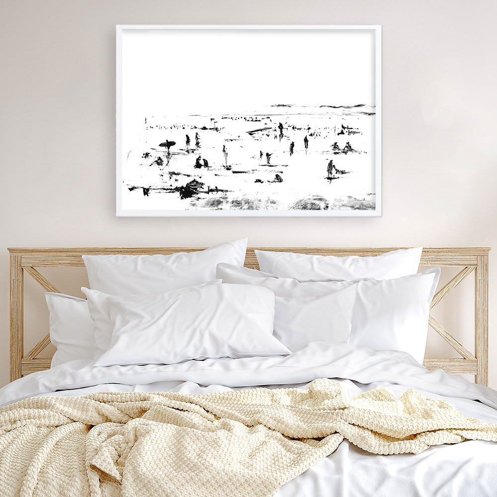 Shop Beach People Art Print a painted abstract themed wall art print from The Print Emporium wall artwork collection - Buy Australian made fine art painting style poster and framed prints for the home and your interior decor room, TPE-DH-114-AP