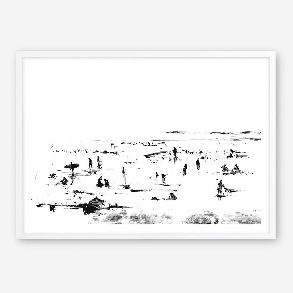 Shop Beach People Art Print a painted abstract themed wall art print from The Print Emporium wall artwork collection - Buy Australian made fine art painting style poster and framed prints for the home and your interior decor room, TPE-DH-114-AP