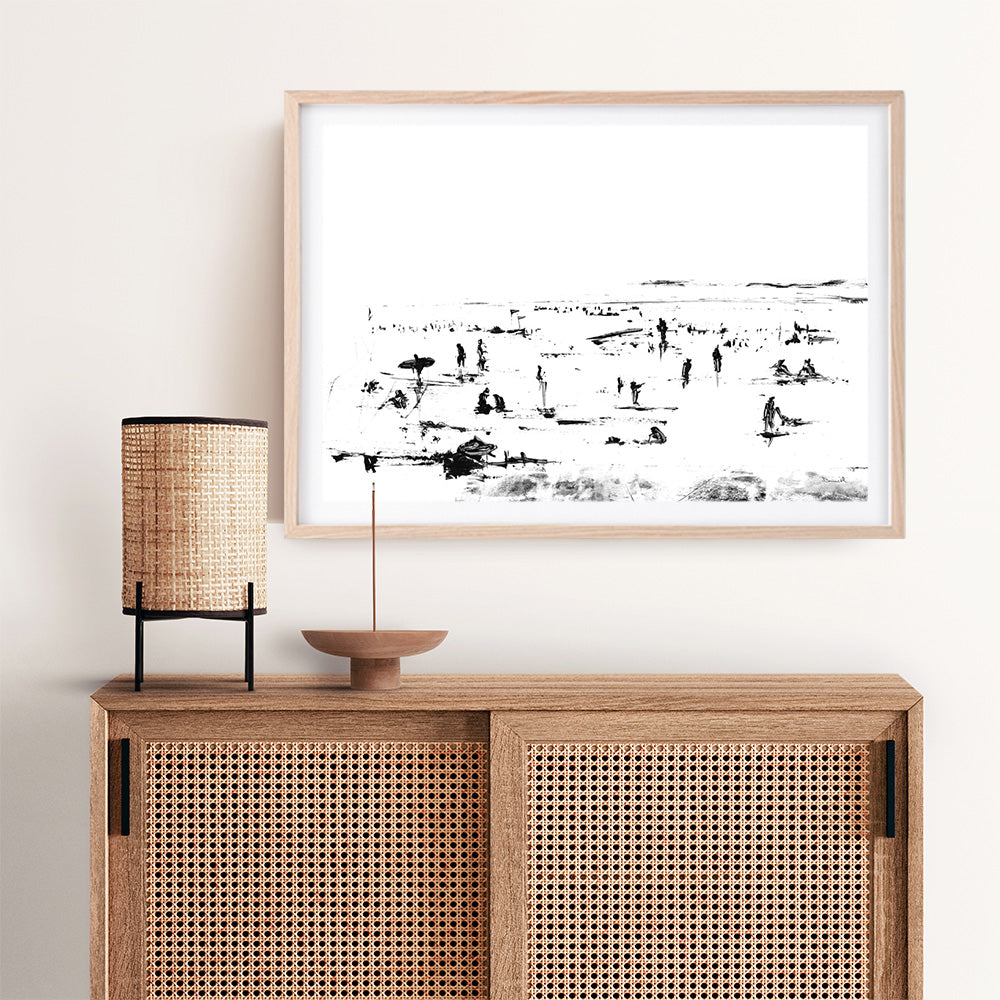 Shop Beach People Art Print a painted abstract themed wall art print from The Print Emporium wall artwork collection - Buy Australian made fine art painting style poster and framed prints for the home and your interior decor room, TPE-DH-114-AP