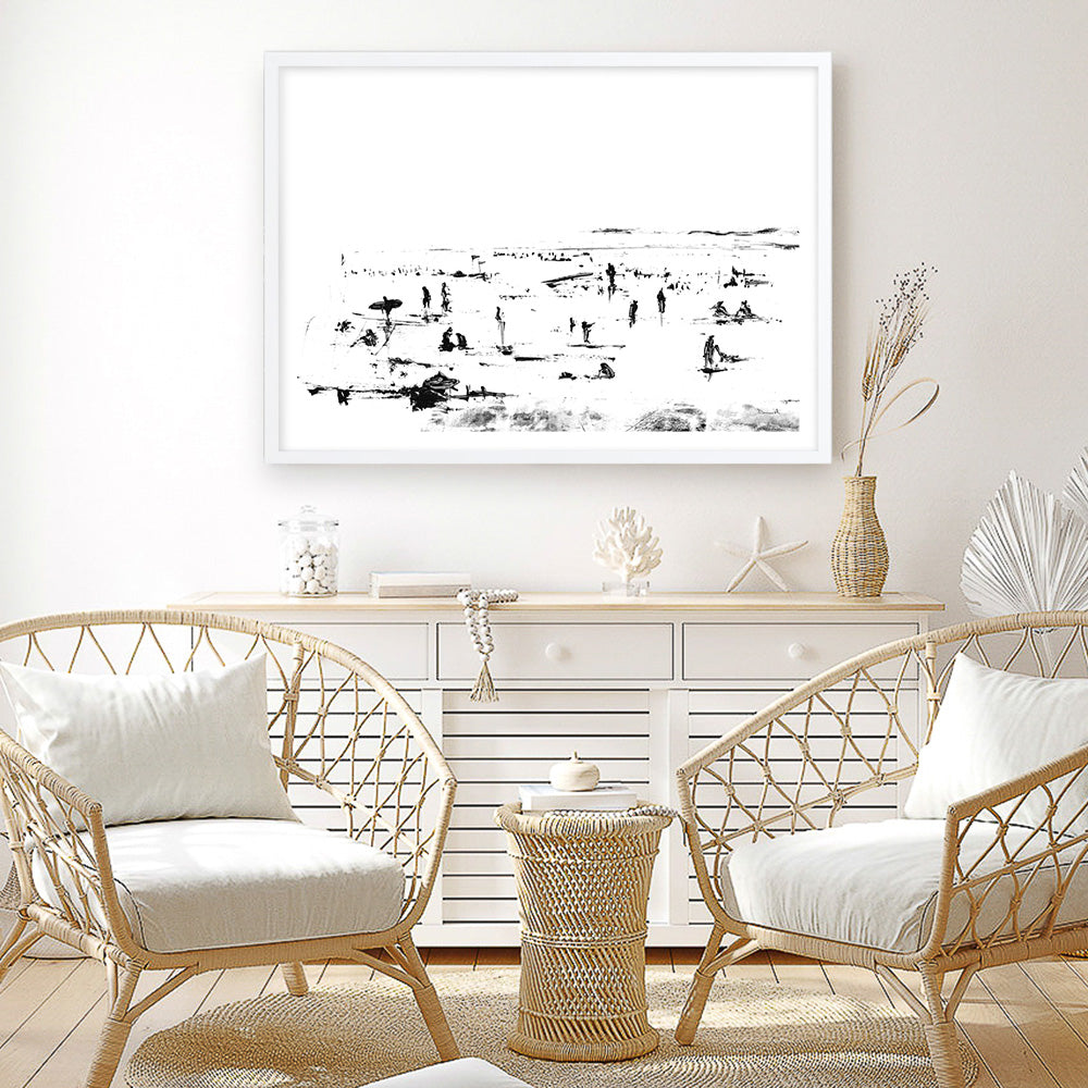 Shop Beach People Art Print a painted abstract themed wall art print from The Print Emporium wall artwork collection - Buy Australian made fine art painting style poster and framed prints for the home and your interior decor room, TPE-DH-114-AP