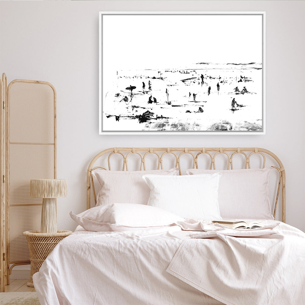 Shop Beach People Canvas Print a painted abstract themed framed canvas wall art print from The Print Emporium artwork collection - Buy Australian made fine art painting style stretched canvas prints for the home and your interior decor space, TPE-DH-114-CA-35X46-NF