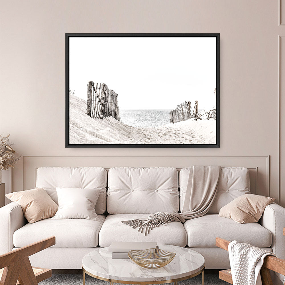 Shop Beach Sand Dunes Photo Canvas Print a coastal themed photography framed stretched canvas print from The Print Emporium wall artwork collection - Buy Australian made prints for the home and your interior decor space, TPE-806-CA-35X46-NF