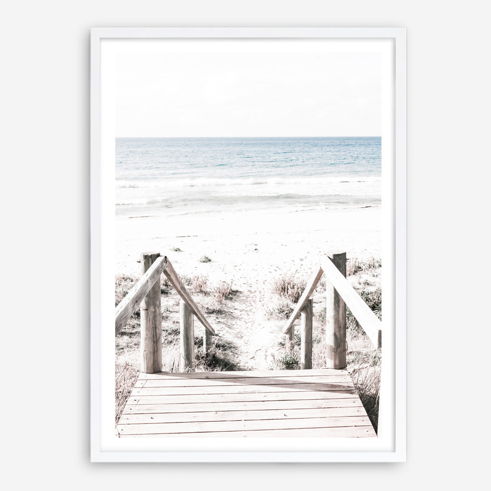 Shop Beach Stairs Photo Art Print a coastal themed photography wall art print from The Print Emporium wall artwork collection - Buy Australian made fine art poster and framed prints for the home and your interior decor, TPE-786-AP