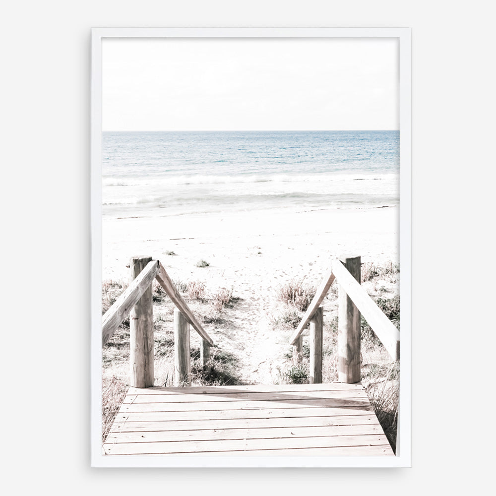 Shop Beach Stairs Photo Art Print a coastal themed photography wall art print from The Print Emporium wall artwork collection - Buy Australian made fine art poster and framed prints for the home and your interior decor, TPE-786-AP