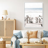 Shop Beach Stairs Photo Canvas Print a coastal themed photography framed stretched canvas print from The Print Emporium wall artwork collection - Buy Australian made prints for the home and your interior decor space, TPE-786-CA-35X46-NF