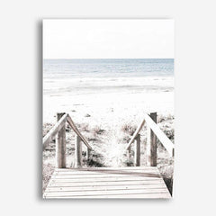 Shop Beach Stairs Photo Canvas Print a coastal themed photography framed stretched canvas print from The Print Emporium wall artwork collection - Buy Australian made prints for the home and your interior decor space, TPE-786-CA-35X46-NF