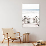 Shop Beach Stairs Photo Canvas Print a coastal themed photography framed stretched canvas print from The Print Emporium wall artwork collection - Buy Australian made prints for the home and your interior decor space, TPE-786-CA-35X46-NF