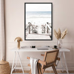 Shop Beach Stairs Photo Canvas Print a coastal themed photography framed stretched canvas print from The Print Emporium wall artwork collection - Buy Australian made prints for the home and your interior decor space, TPE-786-CA-35X46-NF
