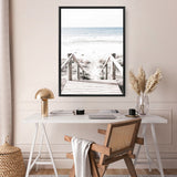 Shop Beach Stairs Photo Canvas Print a coastal themed photography framed stretched canvas print from The Print Emporium wall artwork collection - Buy Australian made prints for the home and your interior decor space, TPE-786-CA-35X46-NF