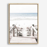Shop Beach Stairs Photo Canvas Print a coastal themed photography framed stretched canvas print from The Print Emporium wall artwork collection - Buy Australian made prints for the home and your interior decor space, TPE-786-CA-35X46-NF
