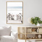 Shop Beach Stairs Photo Canvas Print a coastal themed photography framed stretched canvas print from The Print Emporium wall artwork collection - Buy Australian made prints for the home and your interior decor space, TPE-786-CA-35X46-NF
