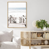 Shop Beach Stairs Photo Canvas Print a coastal themed photography framed stretched canvas print from The Print Emporium wall artwork collection - Buy Australian made prints for the home and your interior decor space, TPE-786-CA-35X46-NF