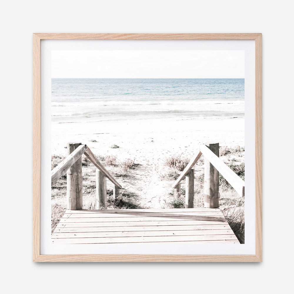 Shop Beach Stairs (Square) Photo Art Print a coastal themed photography wall art print from The Print Emporium wall artwork collection - Buy Australian made fine art poster and framed prints for the home and your interior decor, TPE-1029-AP