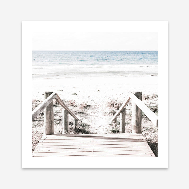 Shop Beach Stairs (Square) Photo Art Print a coastal themed photography wall art print from The Print Emporium wall artwork collection - Buy Australian made fine art poster and framed prints for the home and your interior decor, TPE-1029-AP