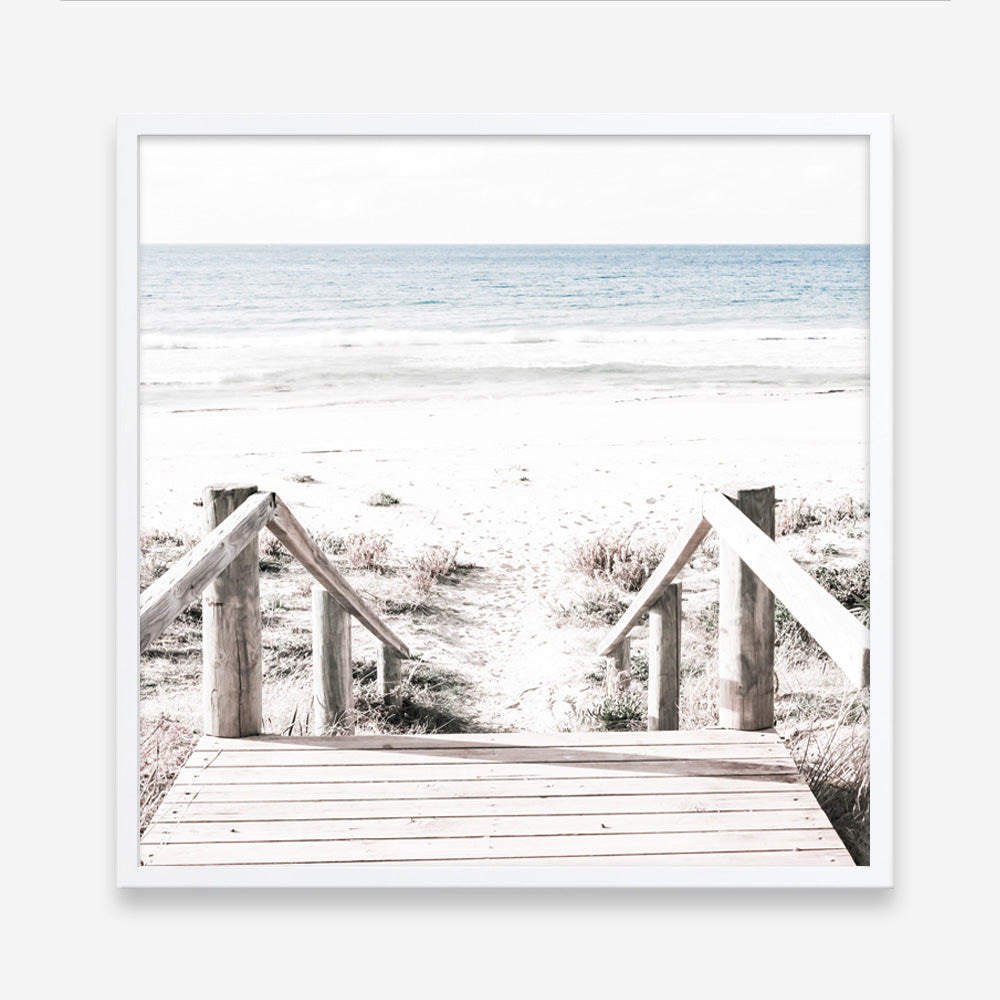 Shop Beach Stairs (Square) Photo Art Print a coastal themed photography wall art print from The Print Emporium wall artwork collection - Buy Australian made fine art poster and framed prints for the home and your interior decor, TPE-1029-AP