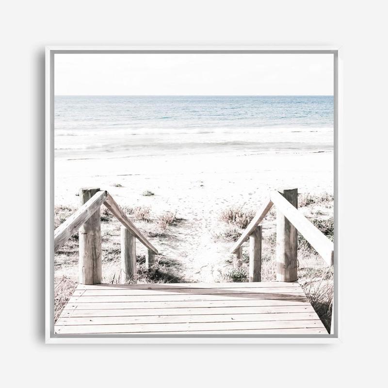 Shop Beach Stairs (Square) Photo Canvas a coastal themed photography framed stretched canvas print from The Print Emporium wall artwork collection - Buy Australian made prints for the home and your interior decor space, TPE-1029-CA-40X40-NF