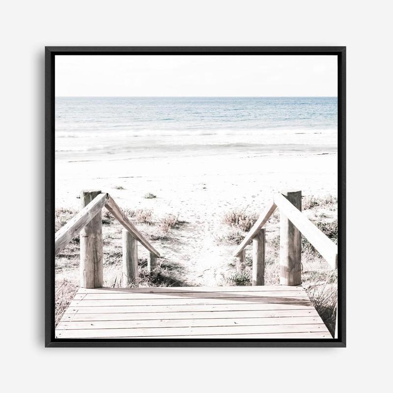 Shop Beach Stairs (Square) Photo Canvas a coastal themed photography framed stretched canvas print from The Print Emporium wall artwork collection - Buy Australian made prints for the home and your interior decor space, TPE-1029-CA-40X40-NF