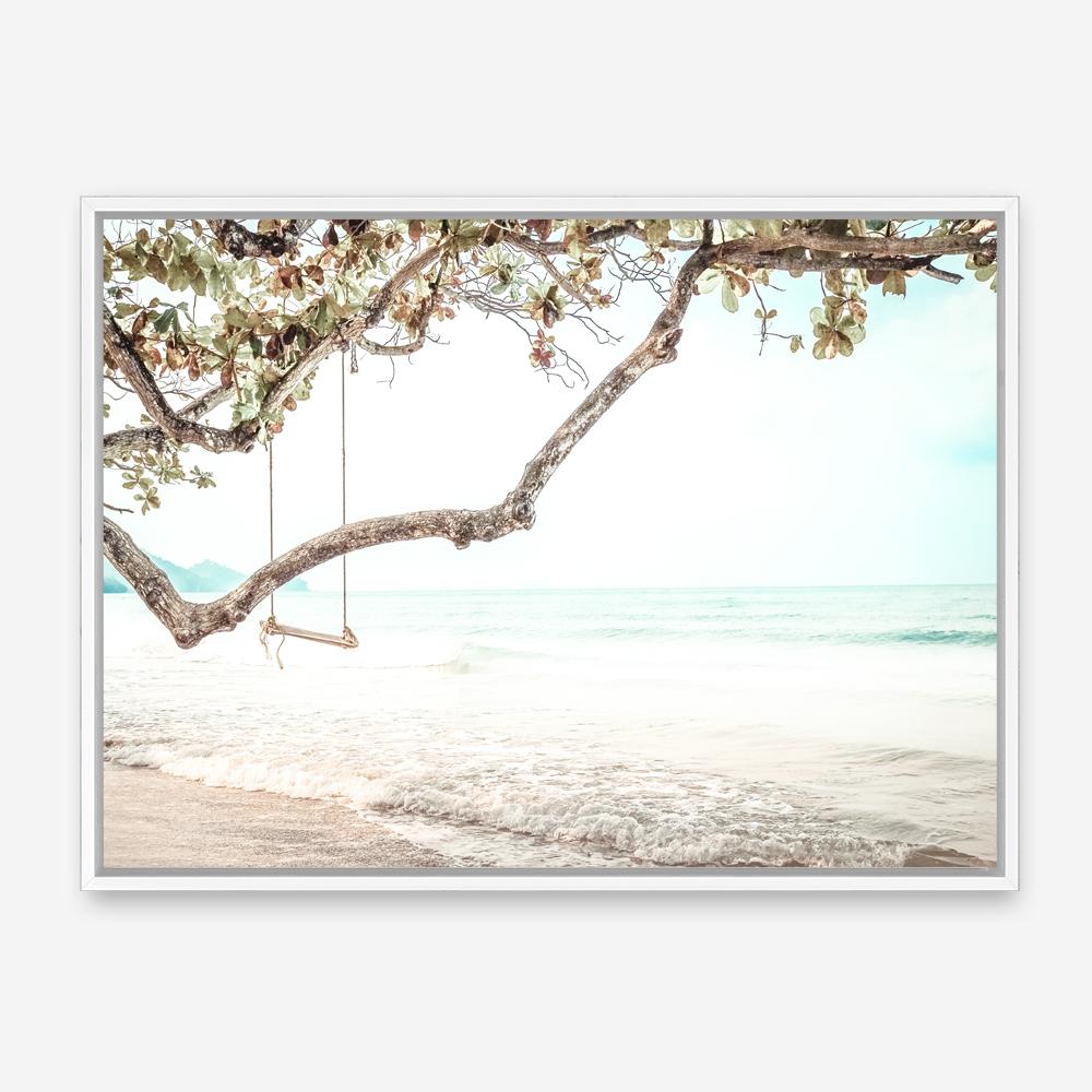 Shop Beach Swing I Photo Canvas Print a coastal themed photography framed stretched canvas print from The Print Emporium wall artwork collection - Buy Australian made prints for the home and your interior decor space, TPE-522-CA-35X46-NF