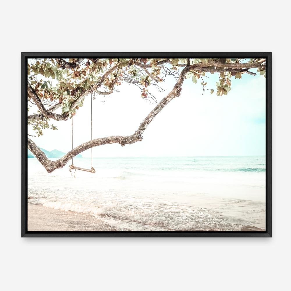 Shop Beach Swing I Photo Canvas Print a coastal themed photography framed stretched canvas print from The Print Emporium wall artwork collection - Buy Australian made prints for the home and your interior decor space, TPE-522-CA-35X46-NF