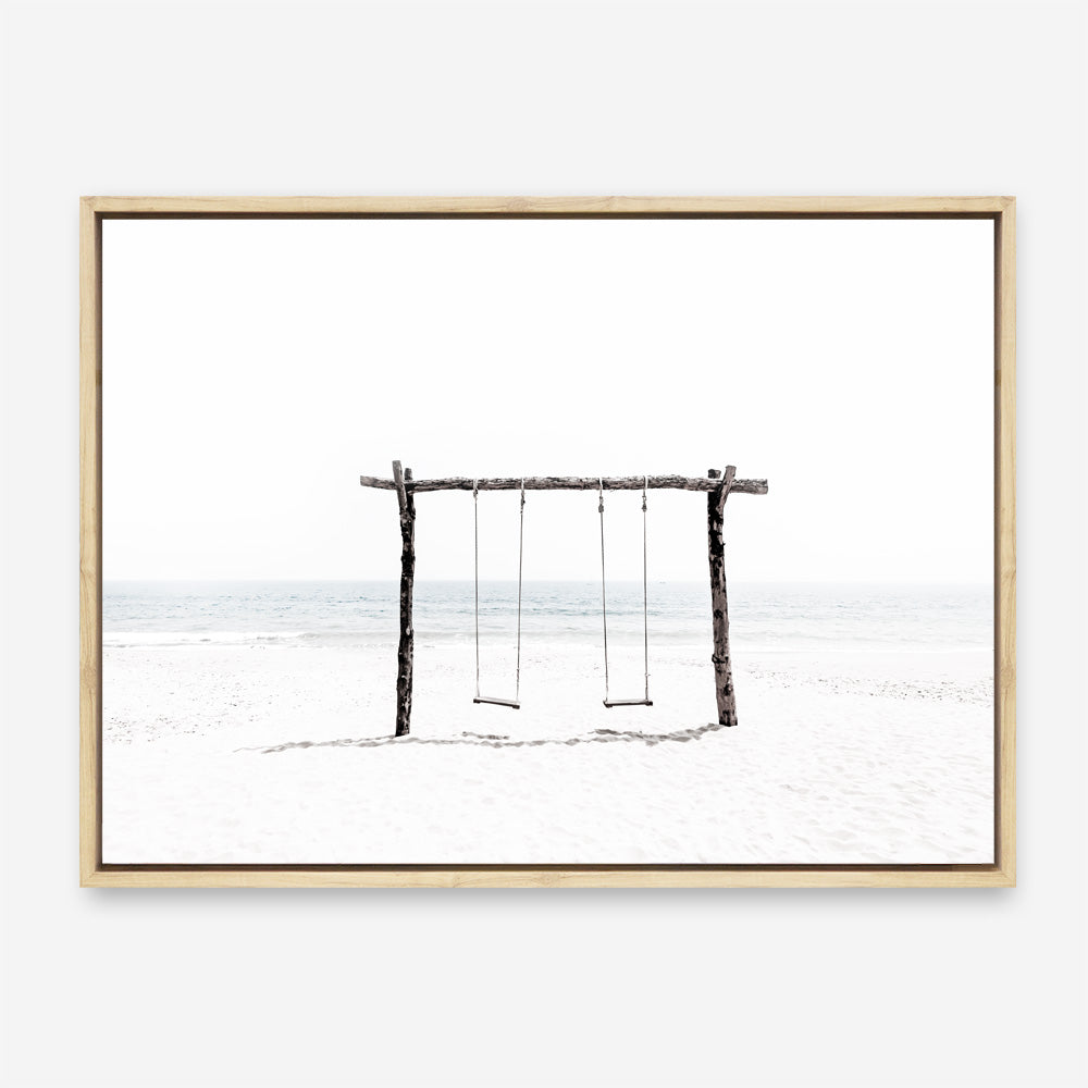 Shop Beach Swing II Photo Canvas Print a coastal themed photography framed stretched canvas print from The Print Emporium wall artwork collection - Buy Australian made prints for the home and your interior decor space, TPE-780-CA-35X46-NF