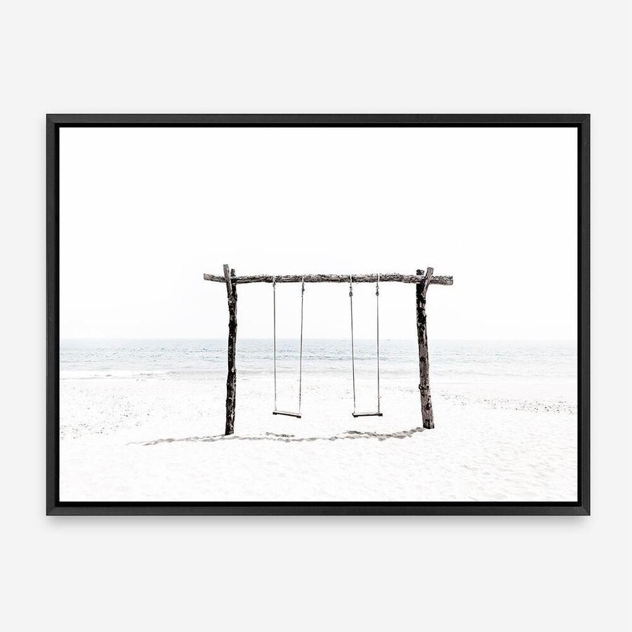 Shop Beach Swing II Photo Canvas Print a coastal themed photography framed stretched canvas print from The Print Emporium wall artwork collection - Buy Australian made prints for the home and your interior decor space, TPE-780-CA-35X46-NF