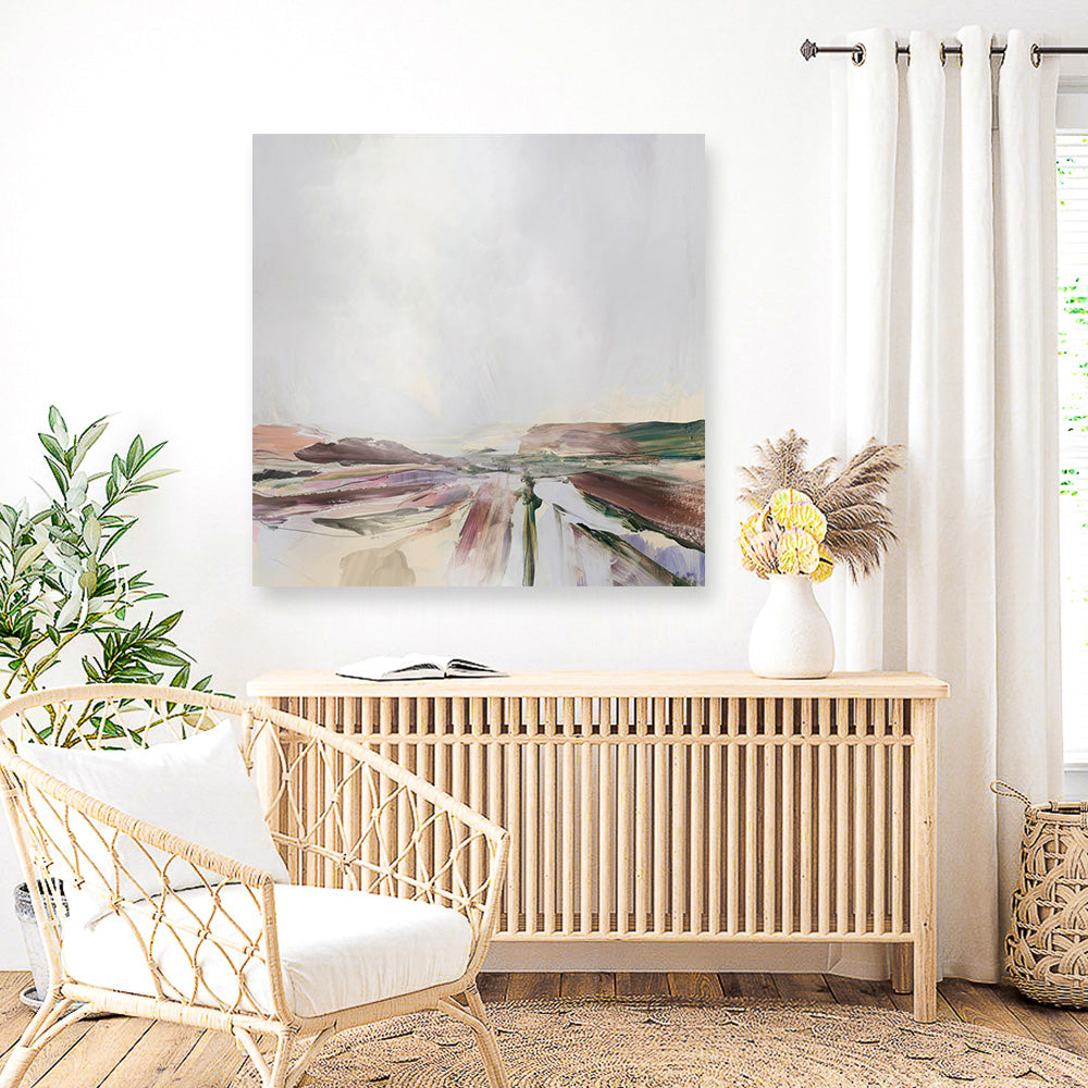 Shop Beauty Land (Square) Canvas Print a painted abstract themed framed canvas wall art print from The Print Emporium artwork collection - Buy Australian made fine art painting style stretched canvas prints for the home and your interior decor space, TPE-DH-147-CA-40X40-NF