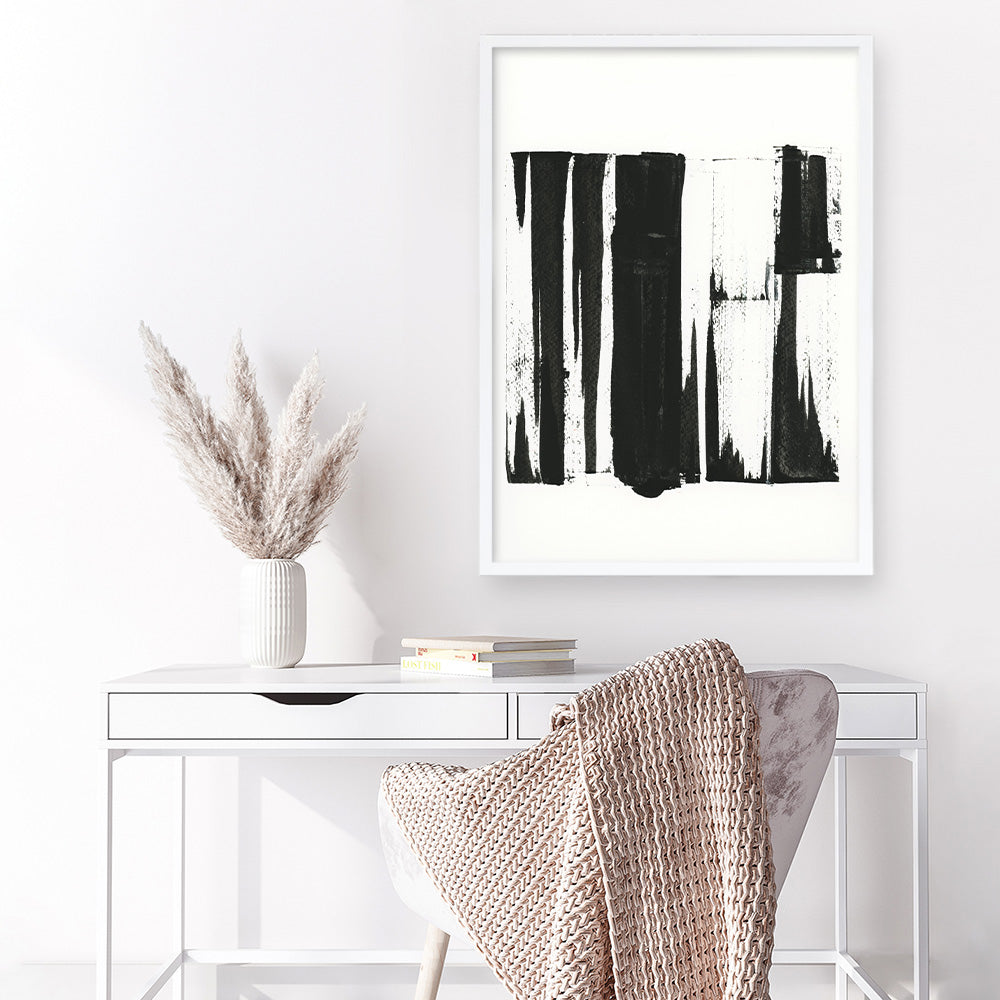 Shop Black Bars I Art Print a painted abstract themed wall art print from The Print Emporium wall artwork collection - Buy Australian made fine art painting style poster and framed prints for the home and your interior decor room, TPE-PC-WZ020-AP
