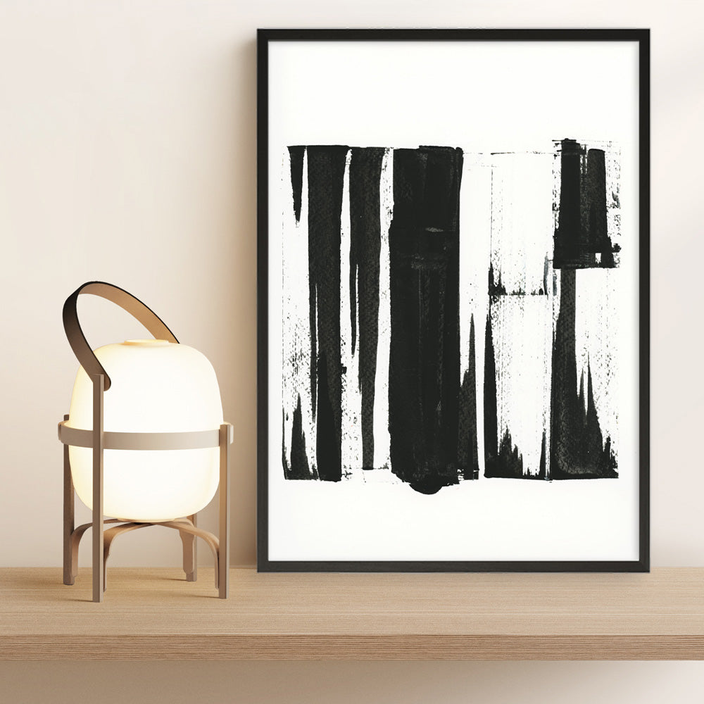 Shop Black Bars I Art Print a painted abstract themed wall art print from The Print Emporium wall artwork collection - Buy Australian made fine art painting style poster and framed prints for the home and your interior decor room, TPE-PC-WZ020-AP