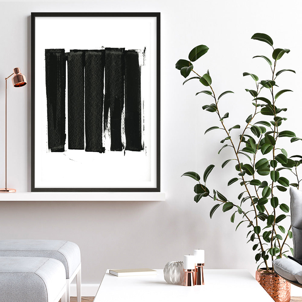 Shop Black Bars II Art Print a painted abstract themed wall art print from The Print Emporium wall artwork collection - Buy Australian made fine art painting style poster and framed prints for the home and your interior decor room, TPE-PC-WZ021-AP