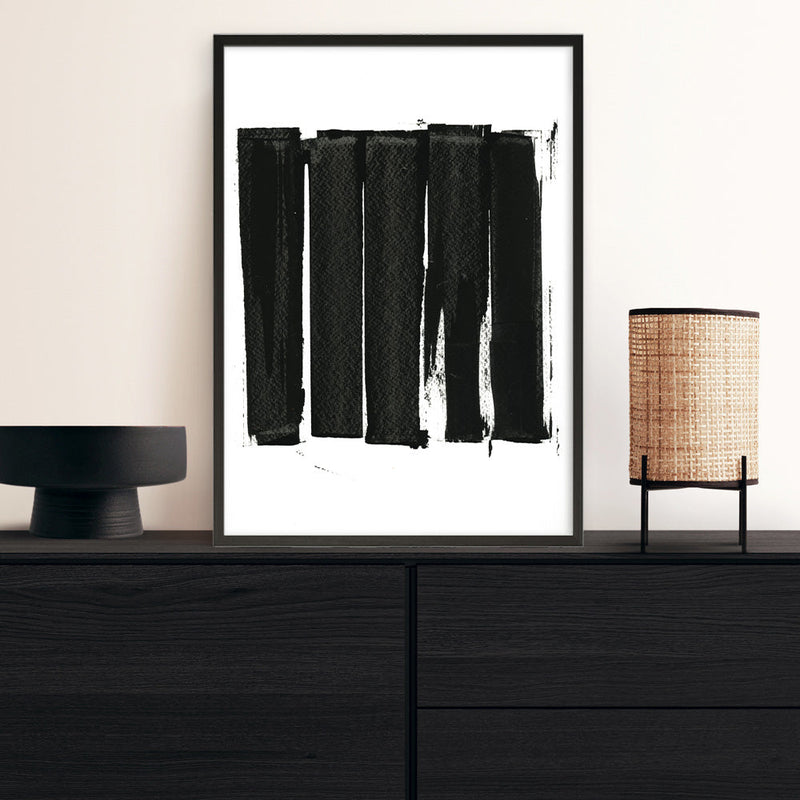 Shop Black Bars II Art Print a painted abstract themed wall art print from The Print Emporium wall artwork collection - Buy Australian made fine art painting style poster and framed prints for the home and your interior decor room, TPE-PC-WZ021-AP