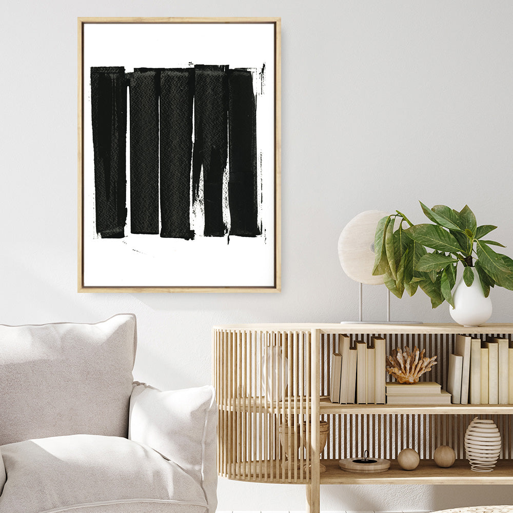 Shop Black Bars II Canvas Print a painted abstract themed framed canvas wall art print from The Print Emporium artwork collection - Buy Australian made fine art painting style stretched canvas prints for the home and your interior decor space, TPE-PC-WZ021-CA-35X46-NF