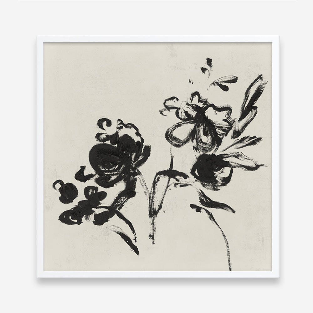 Shop Black Florals I (Square) Art Print a painted abstract themed wall art print from The Print Emporium wall artwork collection - Buy Australian made fine art painting style poster and framed prints for the home and your interior decor room, TPE-PC-EZ944-AP