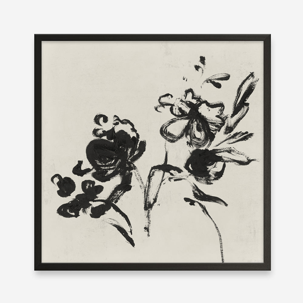 Shop Black Florals I (Square) Art Print a painted abstract themed wall art print from The Print Emporium wall artwork collection - Buy Australian made fine art painting style poster and framed prints for the home and your interior decor room, TPE-PC-EZ944-AP