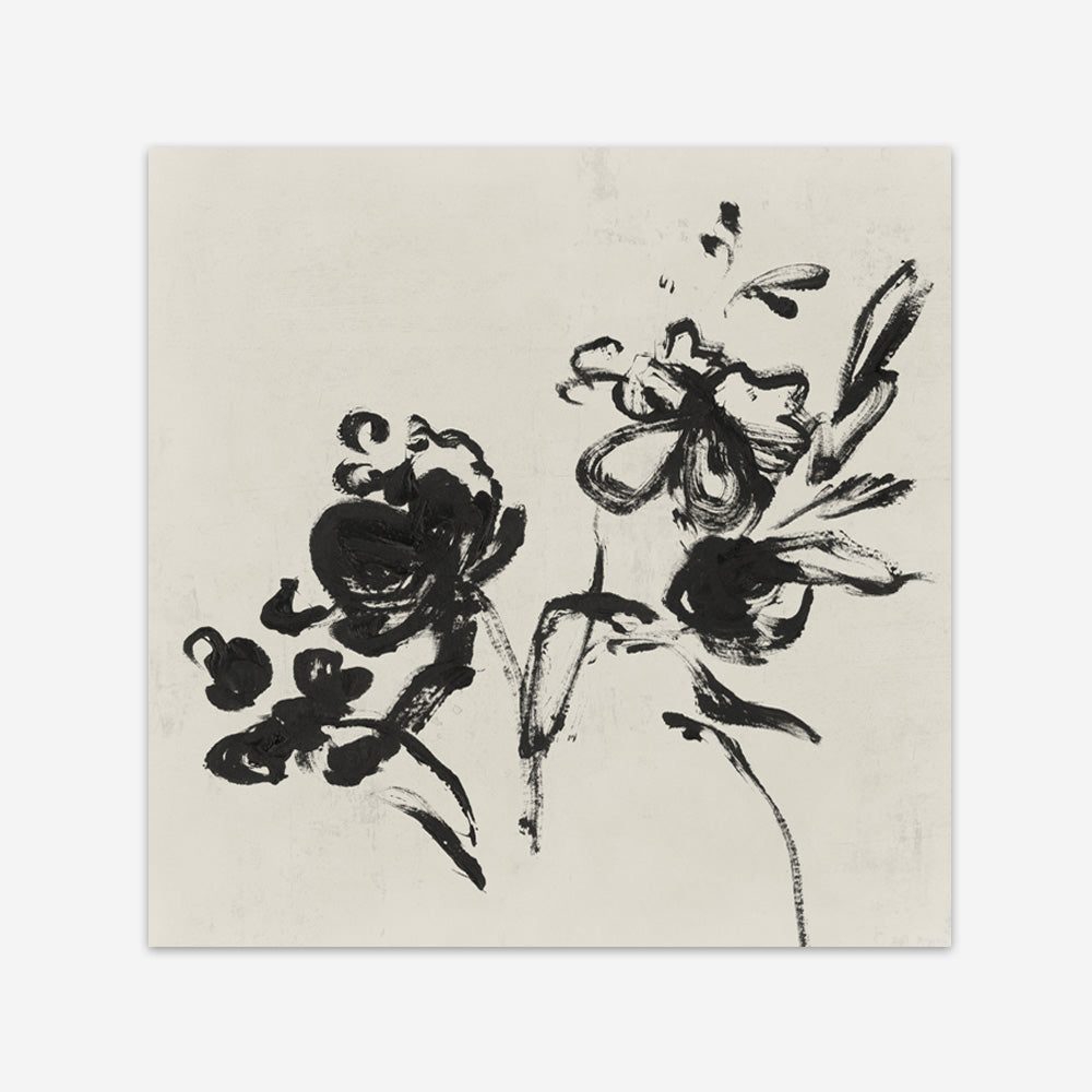 Shop Black Florals I (Square) Art Print a painted abstract themed wall art print from The Print Emporium wall artwork collection - Buy Australian made fine art painting style poster and framed prints for the home and your interior decor room, TPE-PC-EZ944-AP