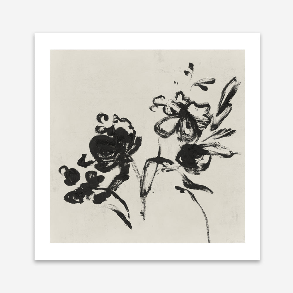 Shop Black Florals I (Square) Art Print a painted abstract themed wall art print from The Print Emporium wall artwork collection - Buy Australian made fine art painting style poster and framed prints for the home and your interior decor room, TPE-PC-EZ944-AP