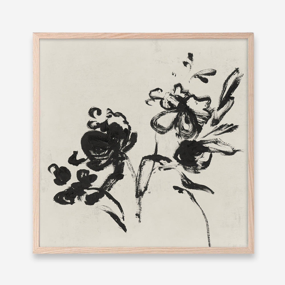 Shop Black Florals I (Square) Art Print a painted abstract themed wall art print from The Print Emporium wall artwork collection - Buy Australian made fine art painting style poster and framed prints for the home and your interior decor room, TPE-PC-EZ944-AP