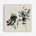 Shop Black Florals I (Square) Canvas Print a painted abstract themed framed canvas wall art print from The Print Emporium artwork collection - Buy Australian made fine art painting style stretched canvas prints for the home and your interior decor space, TPE-PC-EZ944-CA-40X40-NF