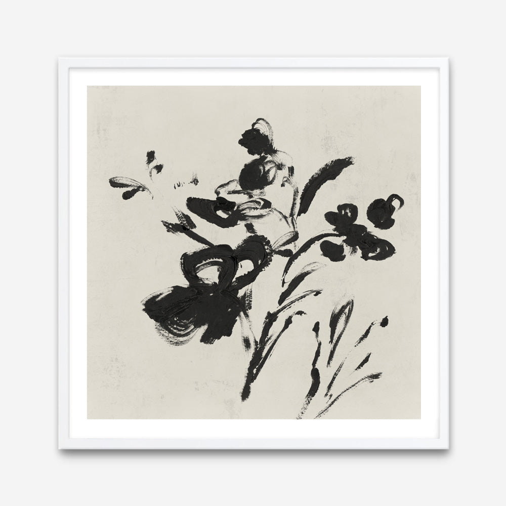 Shop Black Florals II (Square) Art Print a painted abstract themed wall art print from The Print Emporium wall artwork collection - Buy Australian made fine art painting style poster and framed prints for the home and your interior decor room, TPE-PC-EZ945-AP