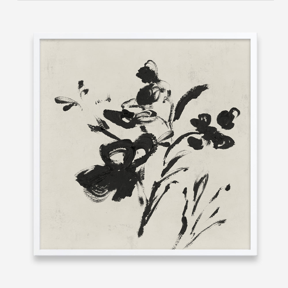 Shop Black Florals II (Square) Art Print a painted abstract themed wall art print from The Print Emporium wall artwork collection - Buy Australian made fine art painting style poster and framed prints for the home and your interior decor room, TPE-PC-EZ945-AP