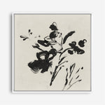 Shop Black Florals II (Square) Canvas Print a painted abstract themed framed canvas wall art print from The Print Emporium artwork collection - Buy Australian made fine art painting style stretched canvas prints for the home and your interior decor space, TPE-PC-EZ945-CA-40X40-NF