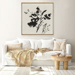 Shop Black Florals II (Square) Canvas Print a painted abstract themed framed canvas wall art print from The Print Emporium artwork collection - Buy Australian made fine art painting style stretched canvas prints for the home and your interior decor space, TPE-PC-EZ945-CA-40X40-NF